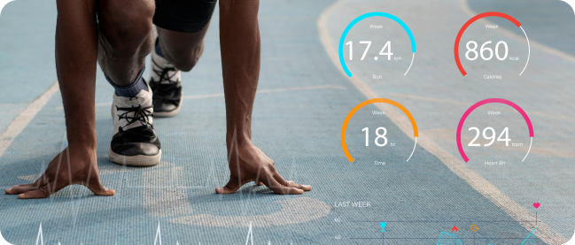 the runner starts running after a machine learning algorithm analyzes the exercise plan he needs