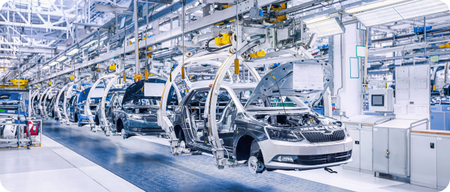 Quality control and assembly of the automobiles are carried out in the visual