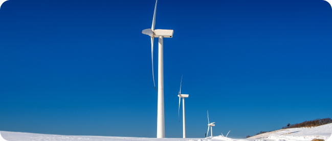In the image, the wind turbine rotates after the power demand forecast