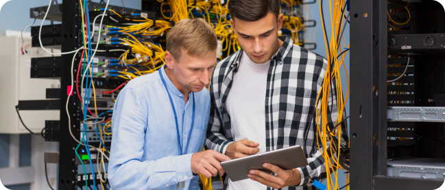 employees perform analysis for demand forecasting and resource management